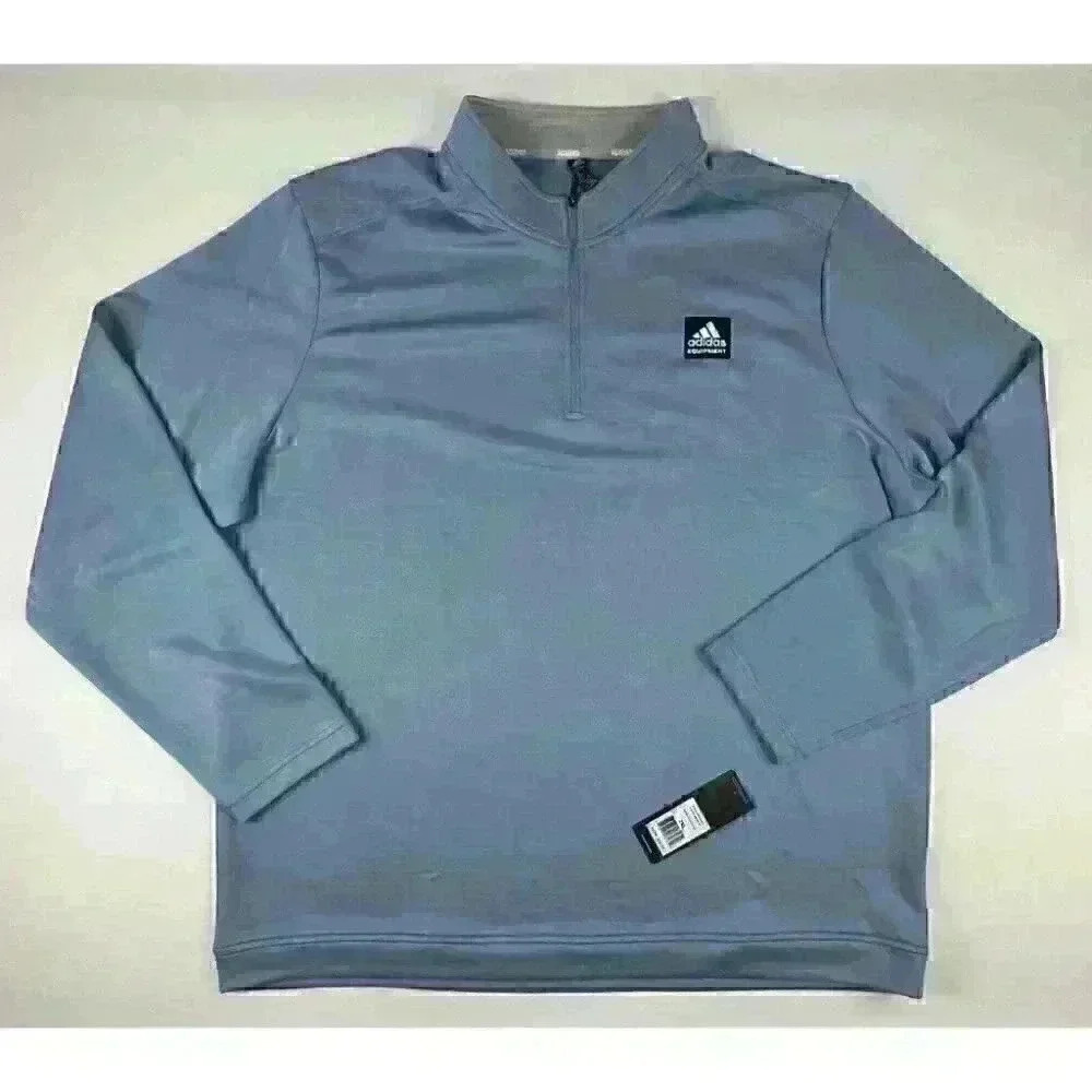 NEW! Adidas Men's 2XL Golf Club Quarter-Zip Sweatshirt In Ash Blue - Picture 3 of 3
